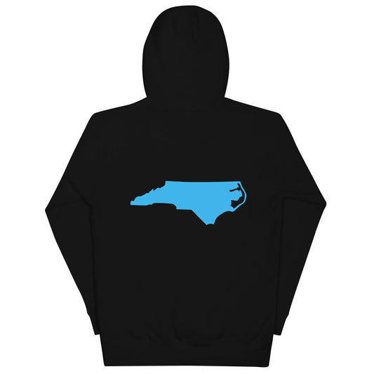 Premium Cotton Unisex Hoodie — Black & Sky Blue-LifessentialsLLC.com