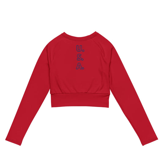 Recycled long-sleeve crop top-LifessentialsLLC.com
