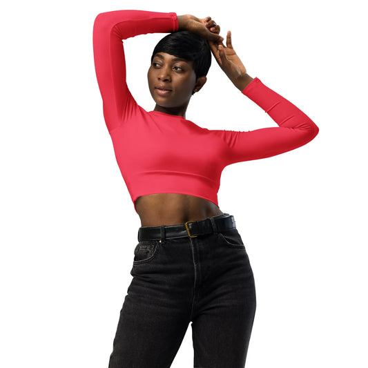 Recycled long-sleeve crop top-LifessentialsLLC.com