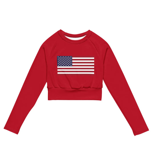 Recycled long-sleeve crop top-LifessentialsLLC.com