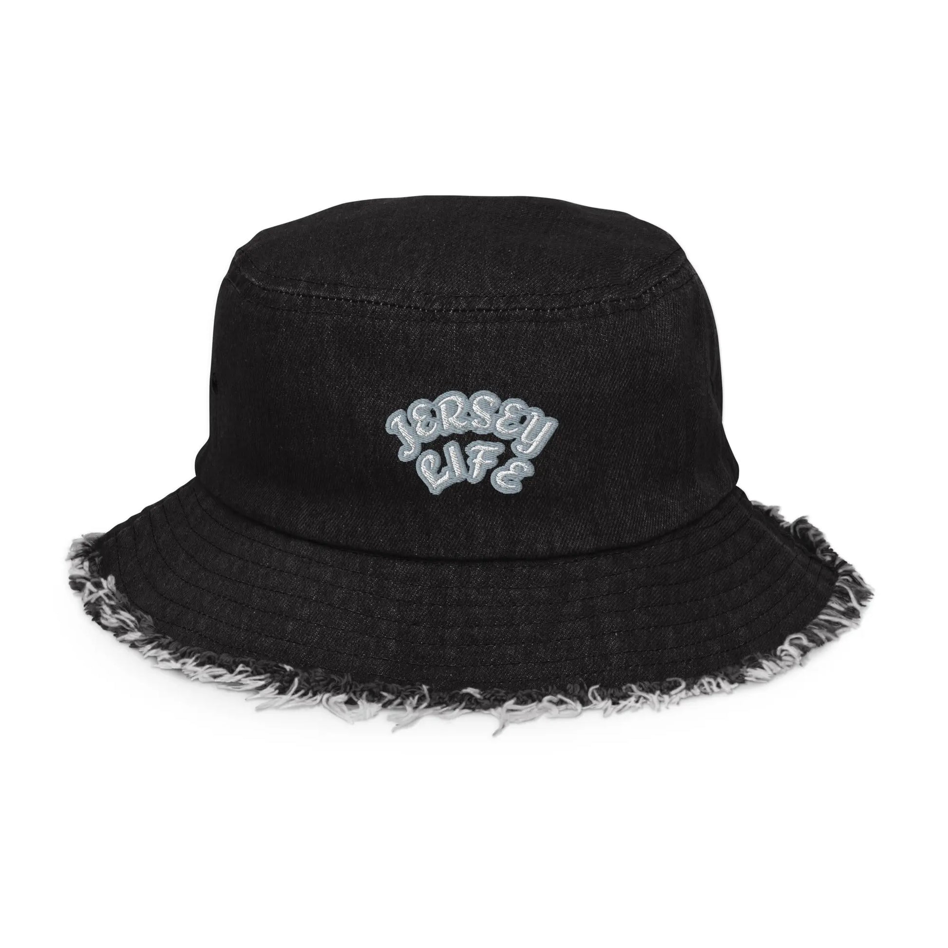 Distressed denim bucket hat-LifessentialsLLC.com