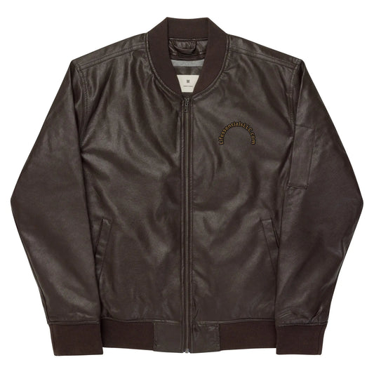 Leather Bomber Jacket-LifessentialsLLC.com