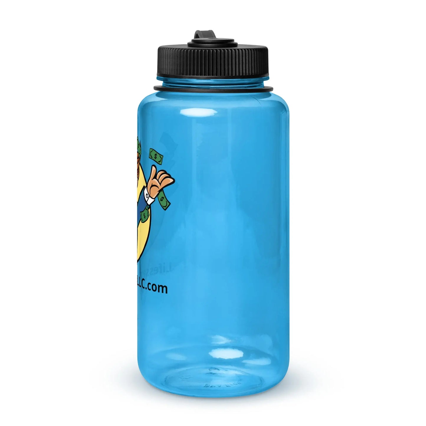 Wide mouth plastic water bottle-LifessentialsLLC.com