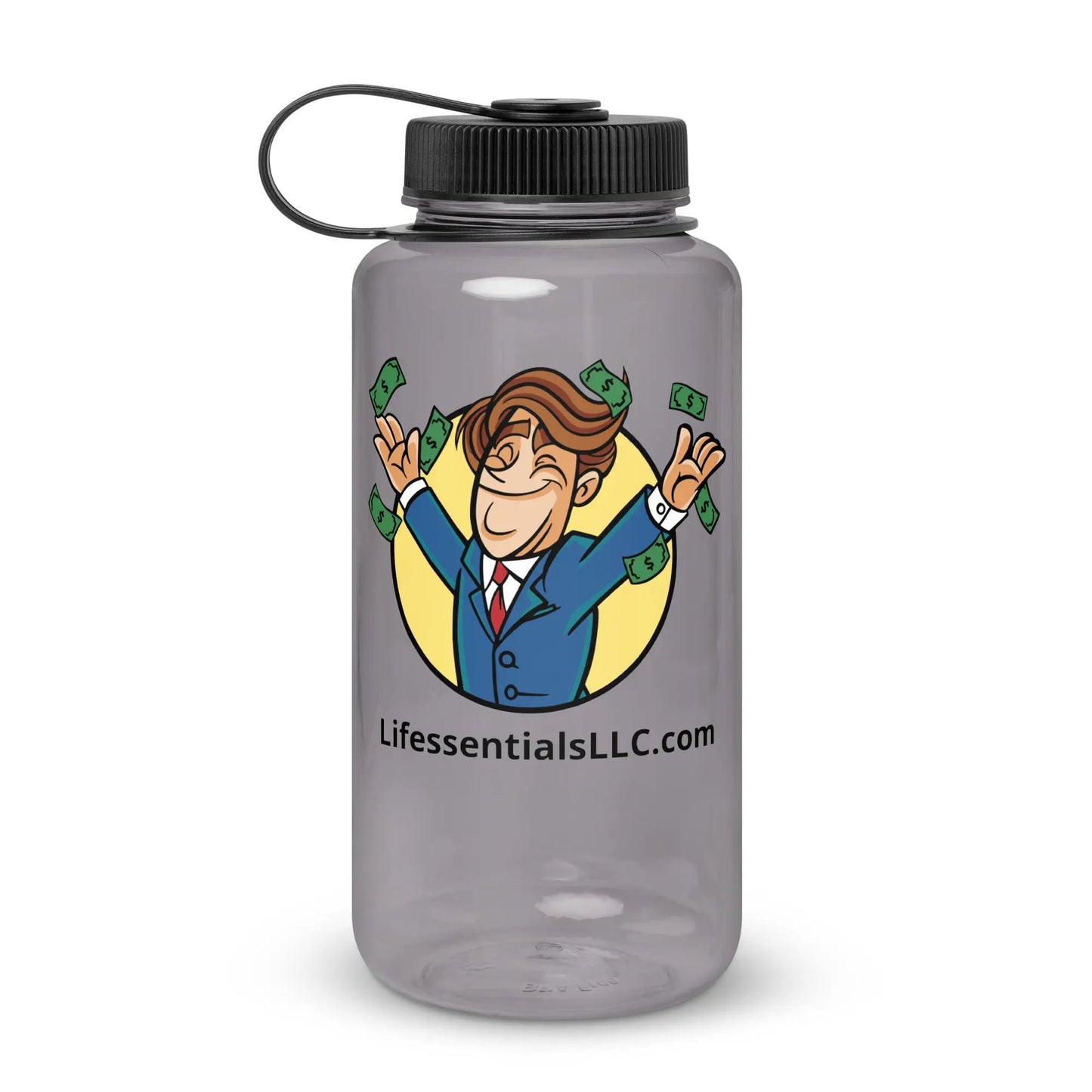 Wide mouth plastic water bottle-LifessentialsLLC.com