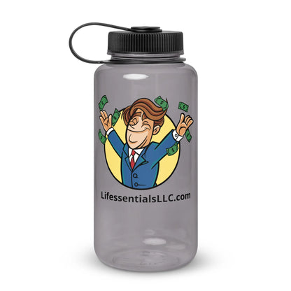 Wide mouth plastic water bottle-LifessentialsLLC.com