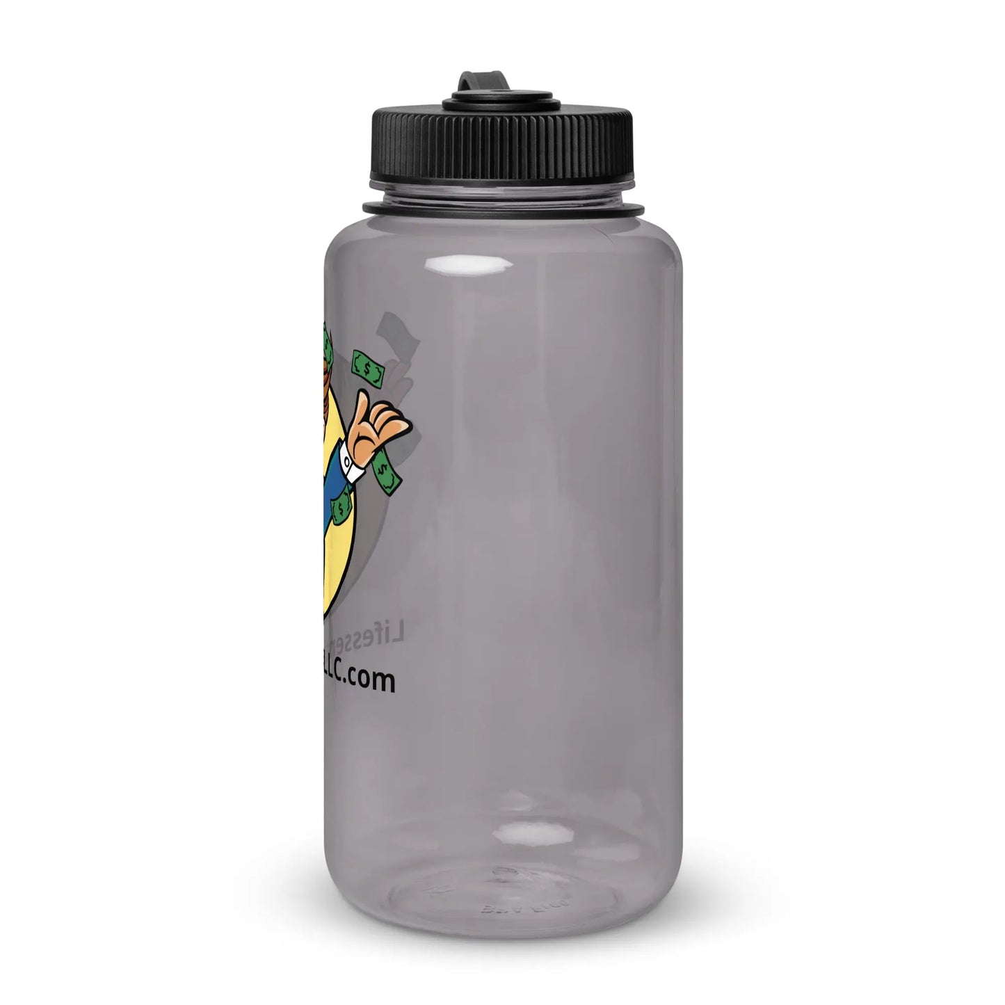Wide mouth plastic water bottle-LifessentialsLLC.com