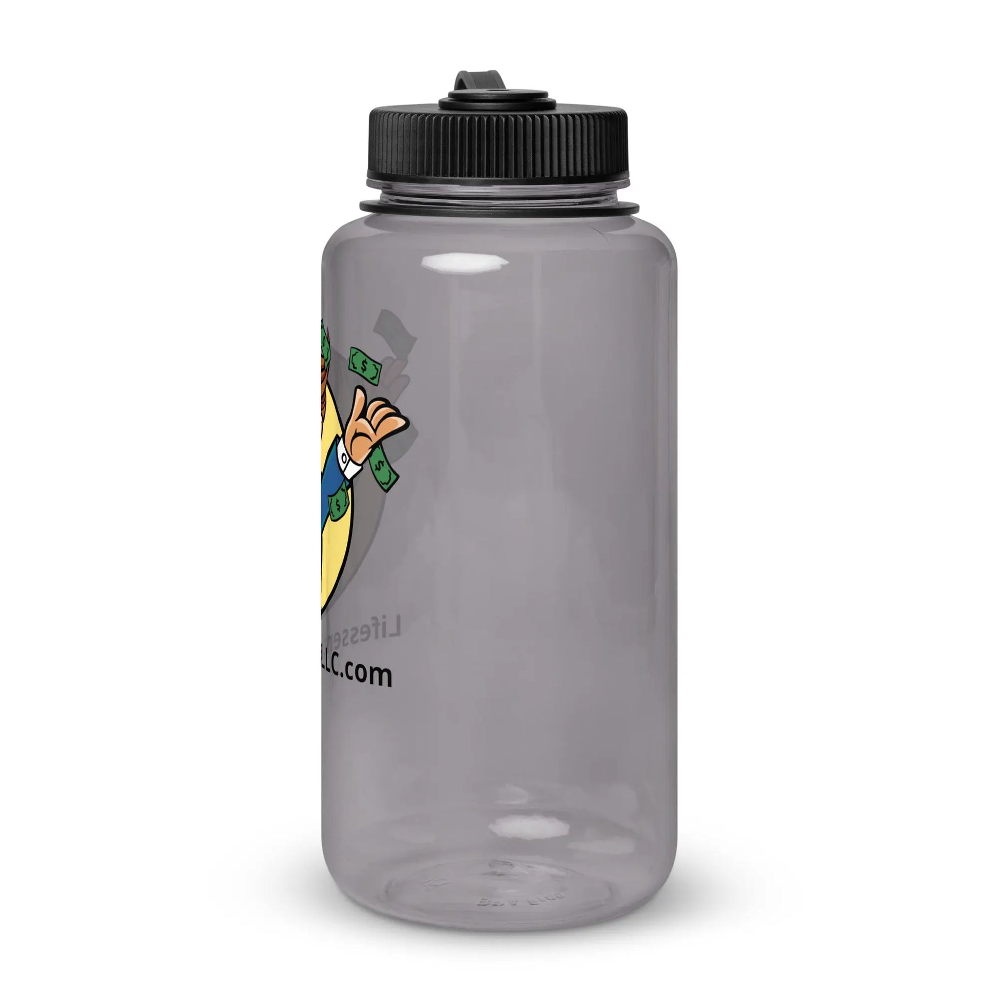 Wide mouth plastic water bottle-LifessentialsLLC.com