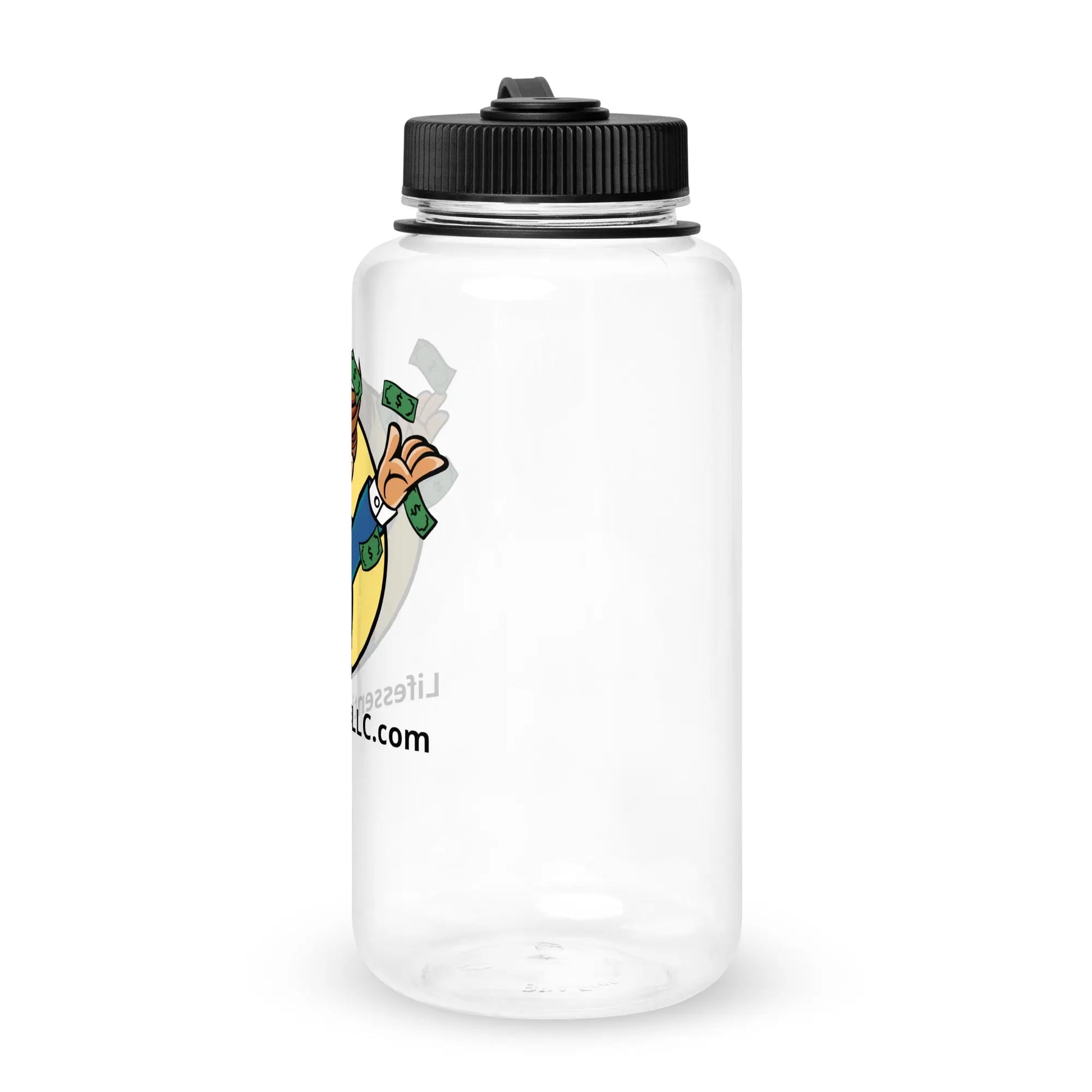 Wide mouth plastic water bottle-LifessentialsLLC.com