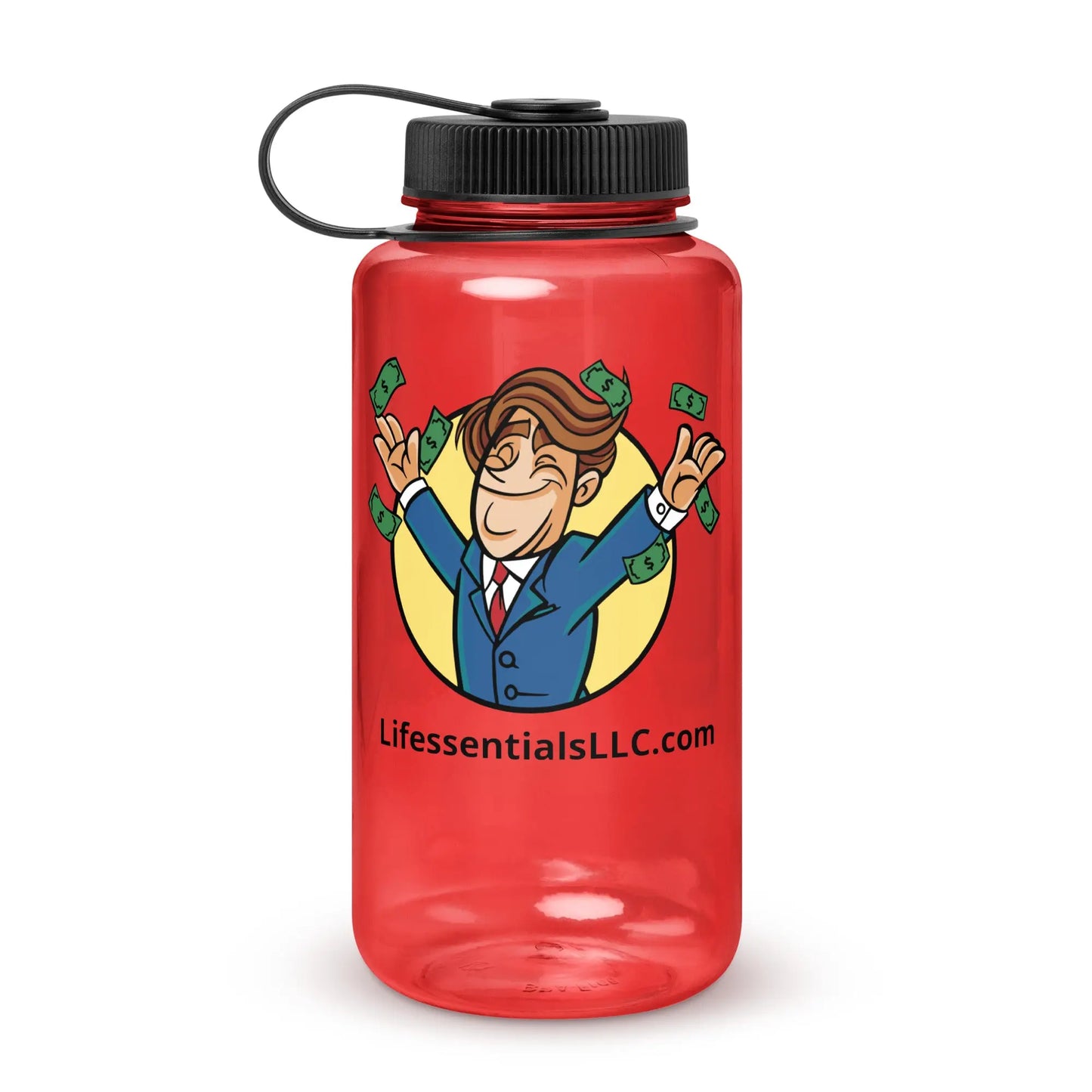 Wide mouth plastic water bottle-LifessentialsLLC.com